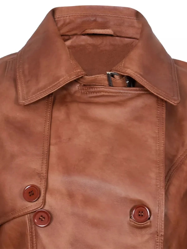 brown-double-breasted-leather-trench-coat-womens