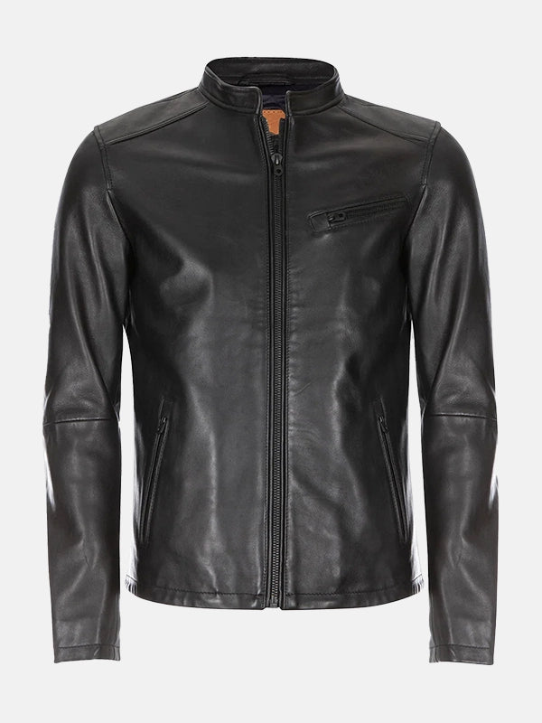 burton-mandarin-collar-black-leather-jacket