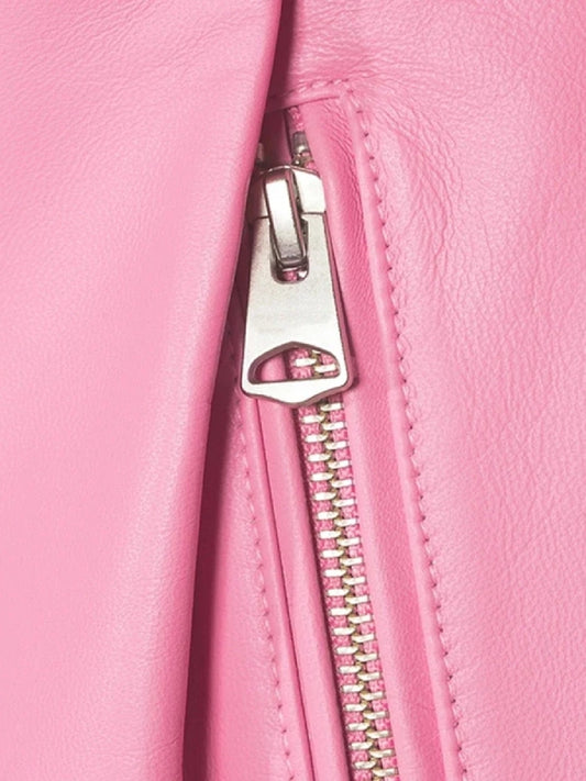 premium-pink-leather-peplum-zipper-jacket-women