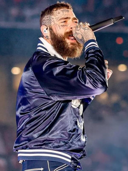 ChiefsvsCowboysBlueSatinJacketPostMalone