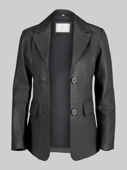 black-leather-blazer-for-women