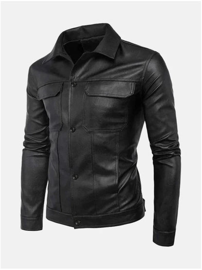 black-leather-jacket-with-turn-down-collar
