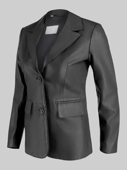 classic-womens-black-leather-blazer
