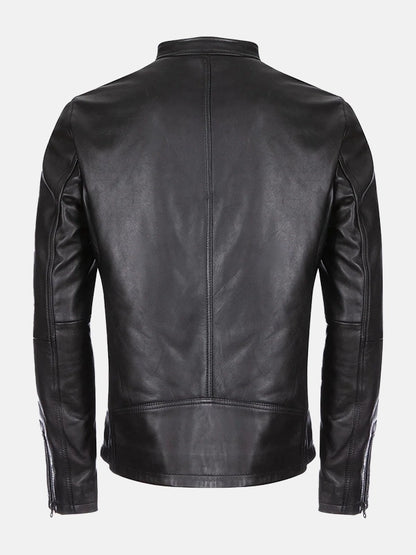 mens-burton-black-mandarin-collar-leather-jacket