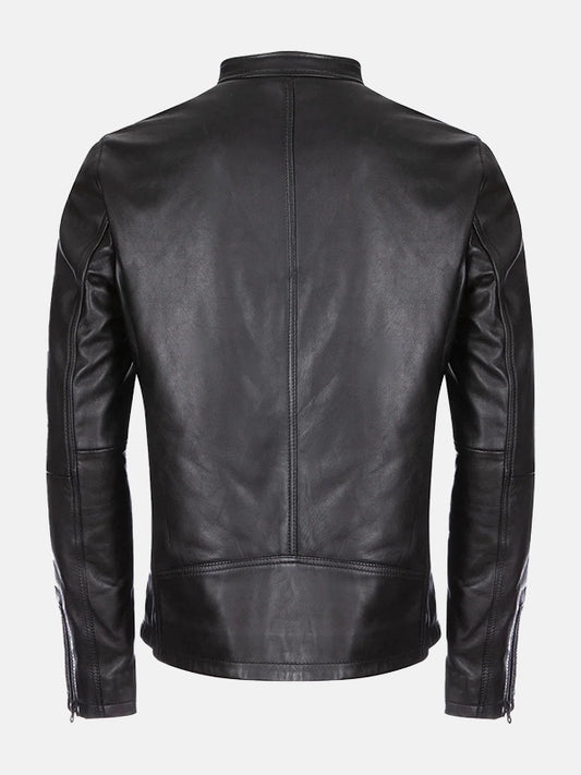 mens-burton-black-mandarin-collar-leather-jacket