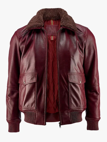 mens-maroon-bomber-leather-jacket
