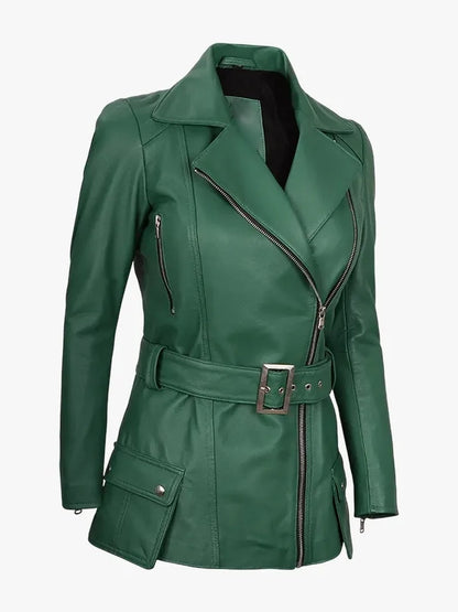 premium-green-leather-jacket-womens-with-belted-style