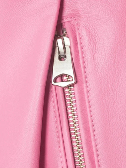 premium-pink-leather-peplum-zipper-jacket-women