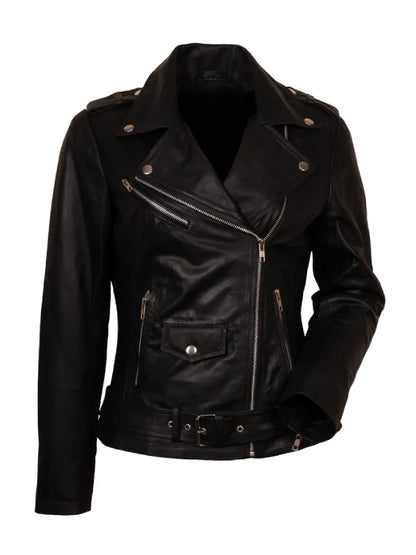 stylish-womens-black-leather-biker-jacket