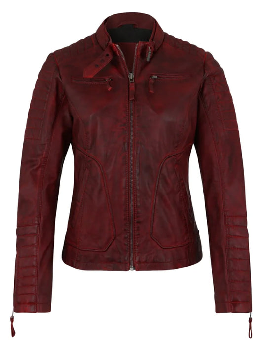 womens-dark-red-leather-biker-jacket