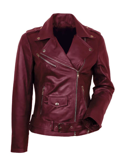 womens-maroon-real-leather-biker-style-zipper-jacket